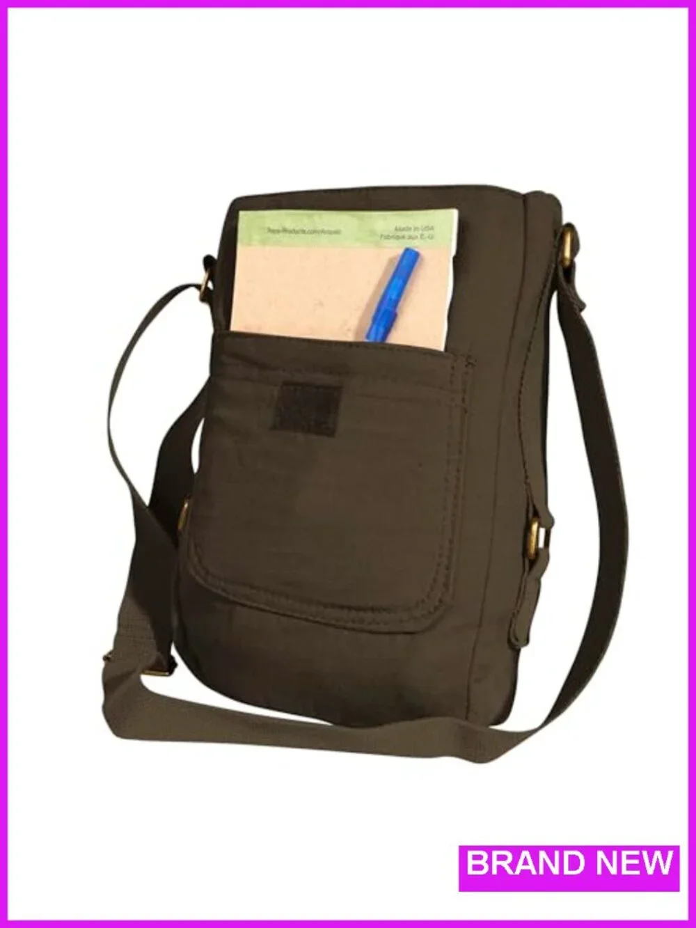 Vintage Canvas Tech Bag - Padded Tablet Shoulder Crossbody Organizer Pouch